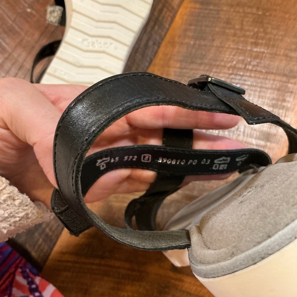 Gabor Women’s 45.572 Leather Strappy Sandals Black Snake Print Size 8 - Picture 7 of 7